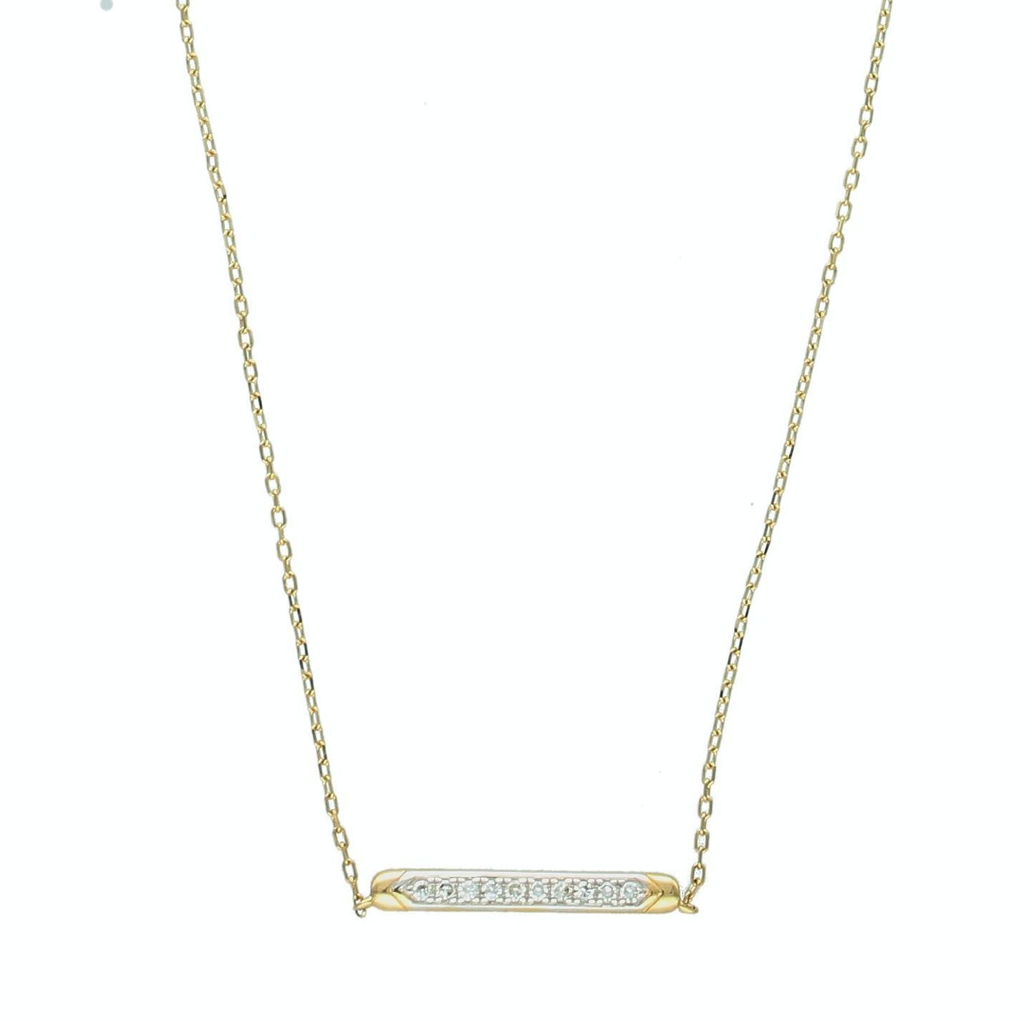 Złoty naszyjnik damski 585 klasyczny z 10 diamentami 0,1ct N07117Y C. Złoty naszyjnik z diamentami. Naszyjnik damski z diamentami. Naszyjnik damski złoty z diamentami. Złoty naszyjnik idealny na prezent dla kobiety..jpg